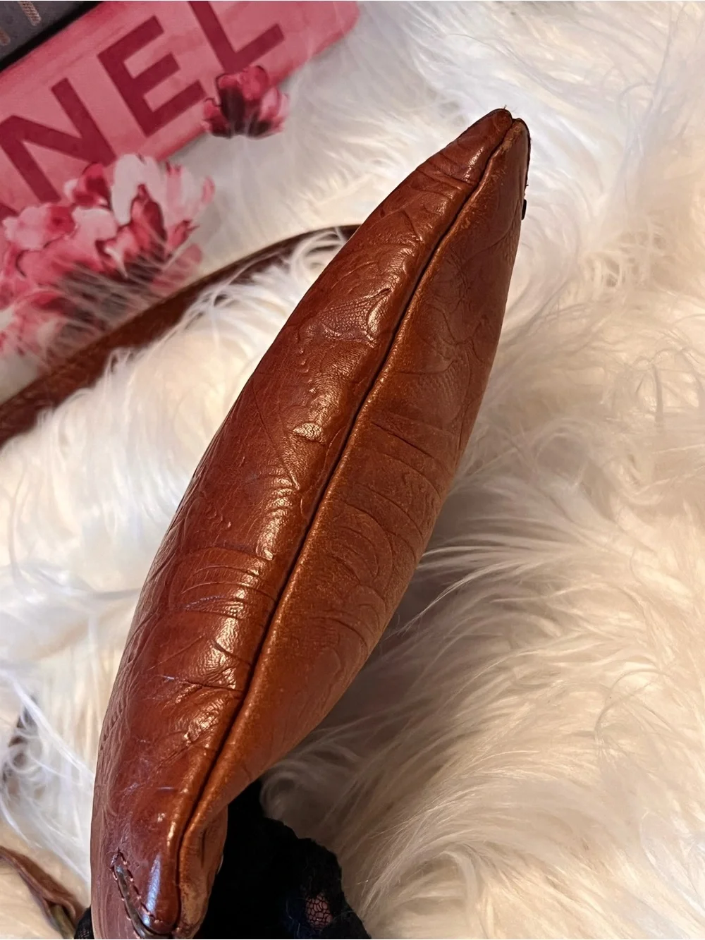 American leather Vintage-Inspired Brown Crossbody Bag by Merona